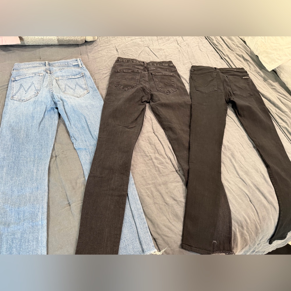 MOTHER Black and Blue Skinny Jeans